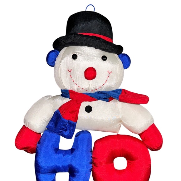 Vintage 1994 Puffalump Polyester Snowman Ho Ho Ho Wall Hanging. - Picture 2 of 4